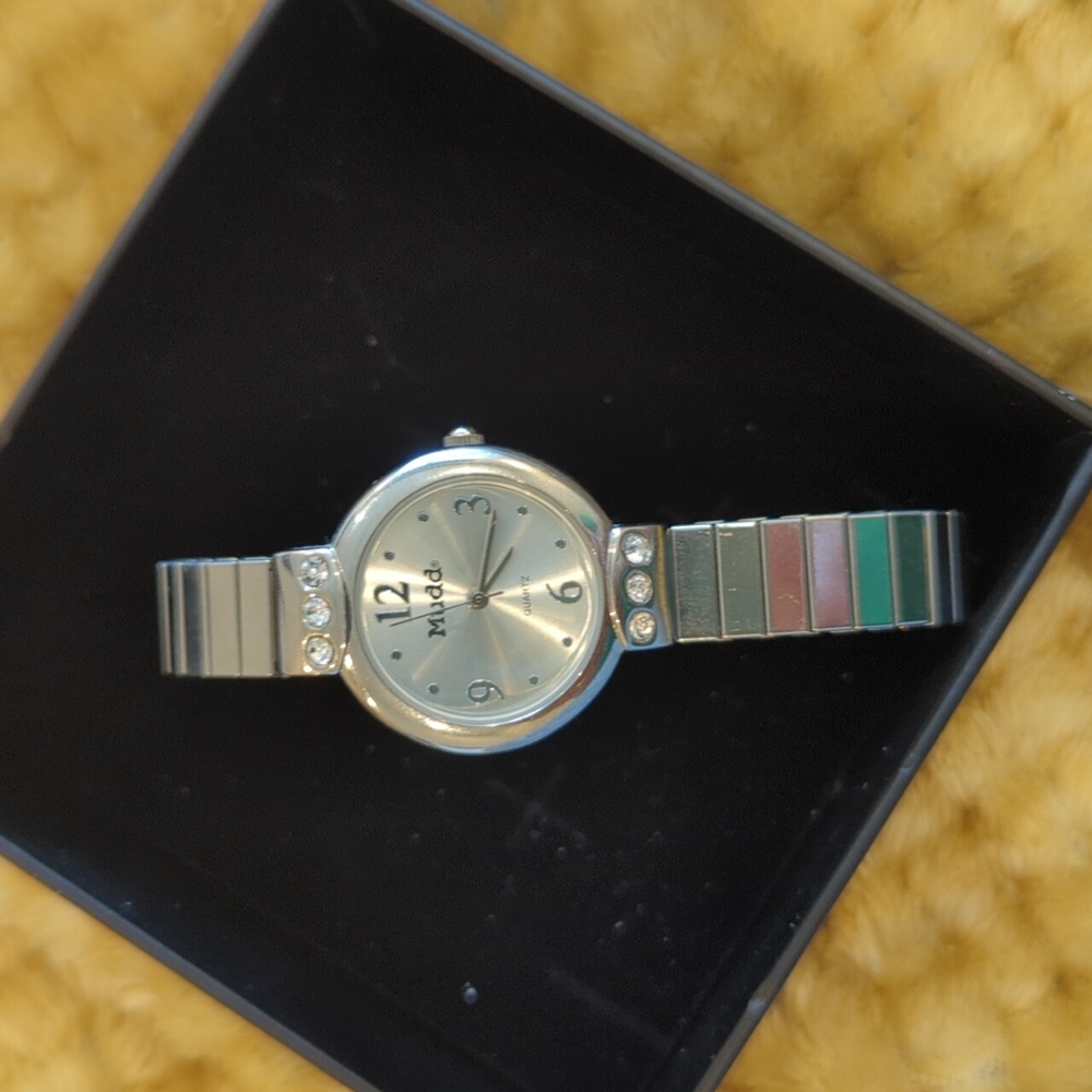 Silver Mudd Watch with Crystal Accents